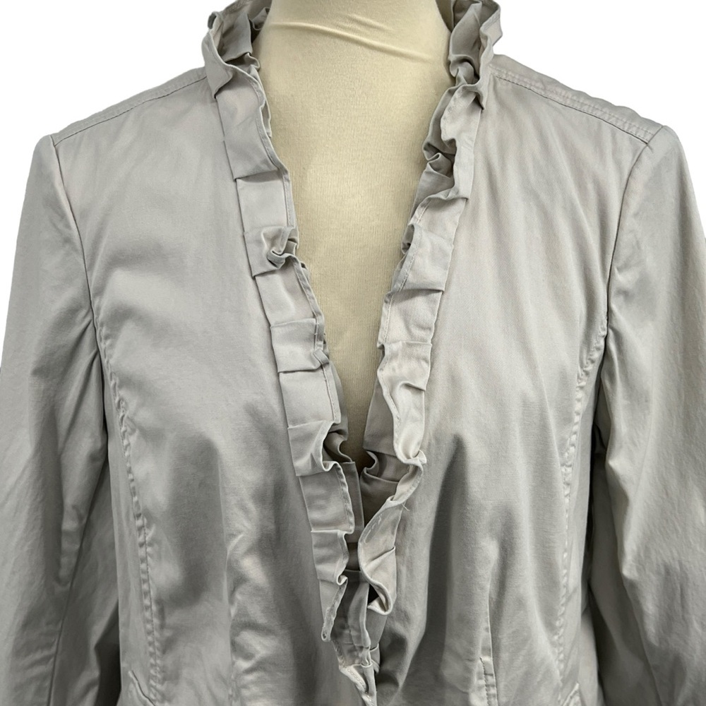 Women's Ruffled Gray Jacket - Picture 2 of 4